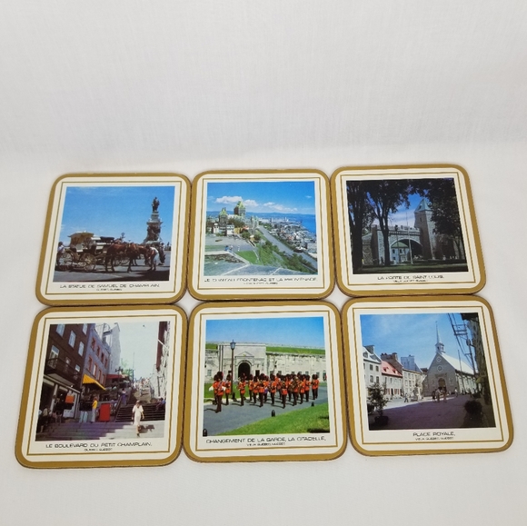 Pimpernel Quebec City Collection Cork Backed Coasters Deluxe Finish 4"x4" 6ct - Picture 8 of 15
